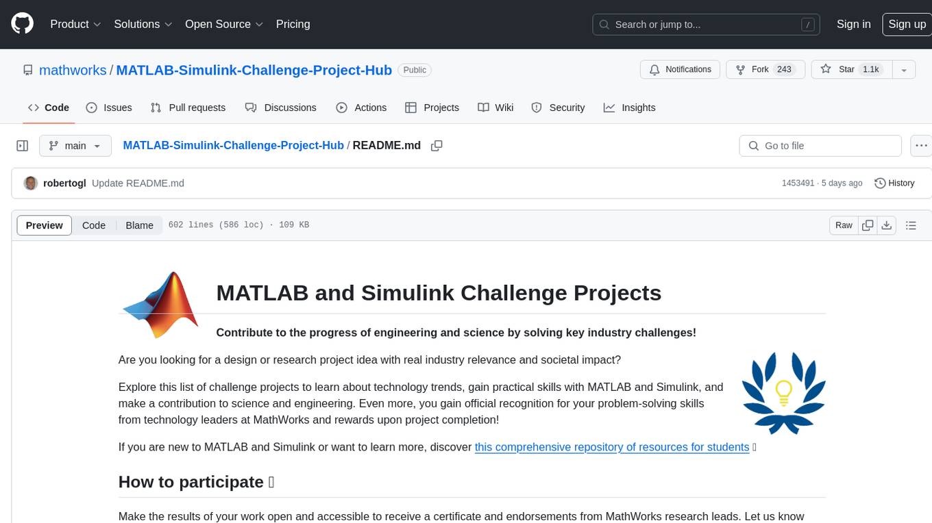 MATLAB-Simulink-Challenge-Project-Hub Screenshot