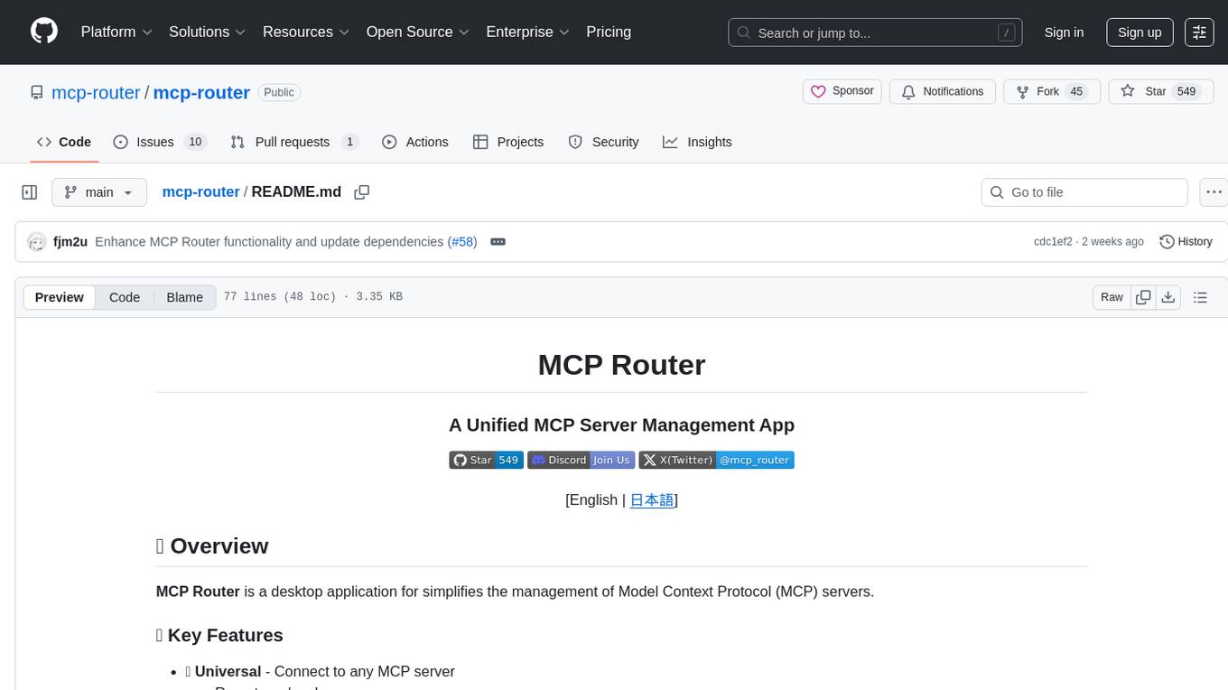 mcp-router Screenshot