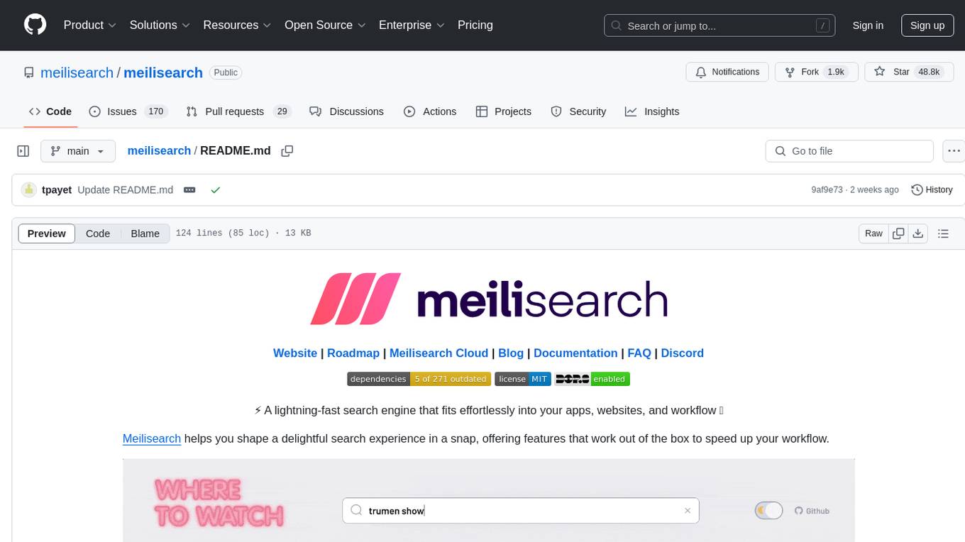 meilisearch Screenshot
