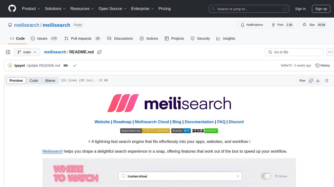 meilisearch Screenshot