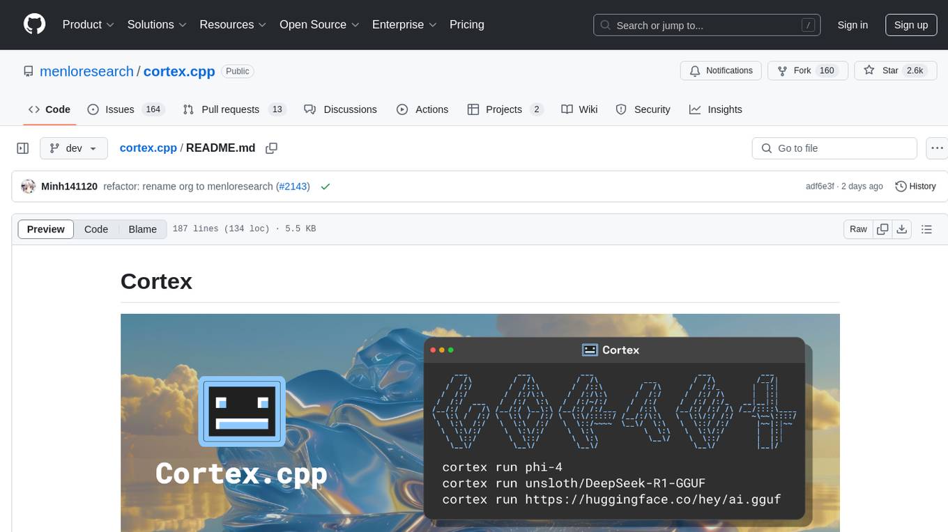 cortex.cpp Screenshot