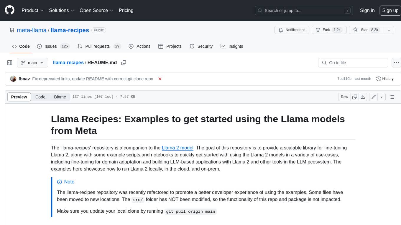 llama-recipes Screenshot