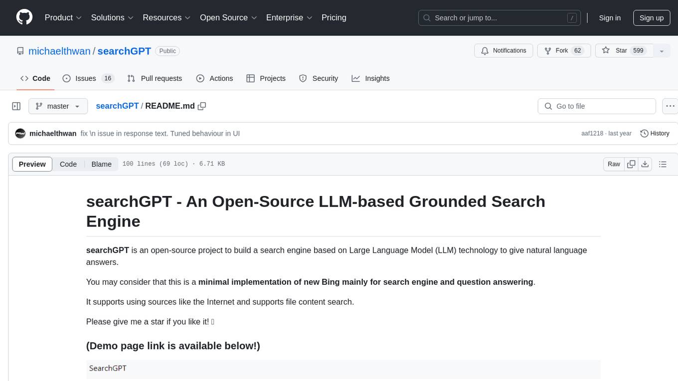 searchGPT Screenshot