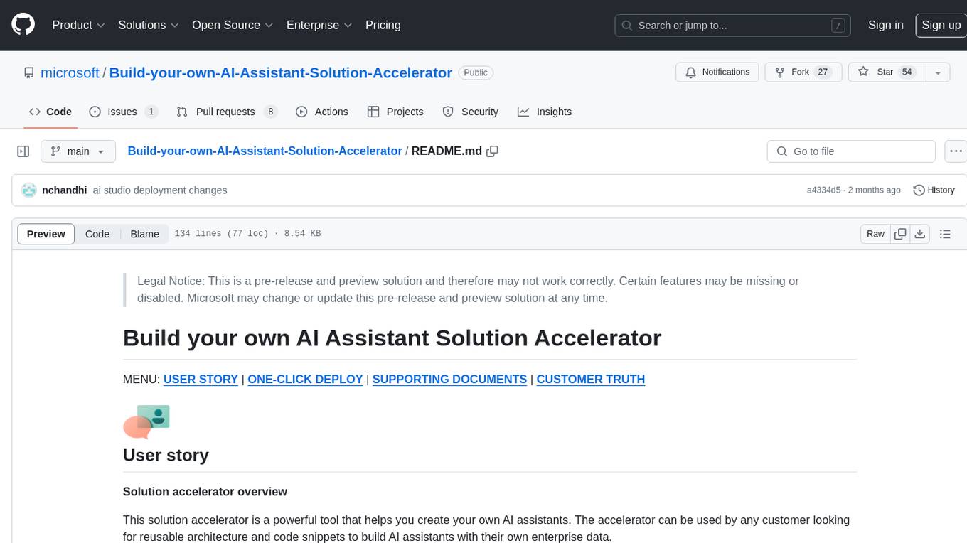 Build-your-own-AI-Assistant-Solution-Accelerator Screenshot