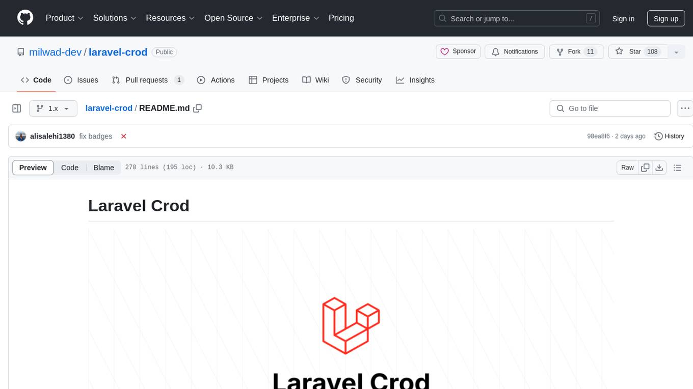 laravel-crod Screenshot