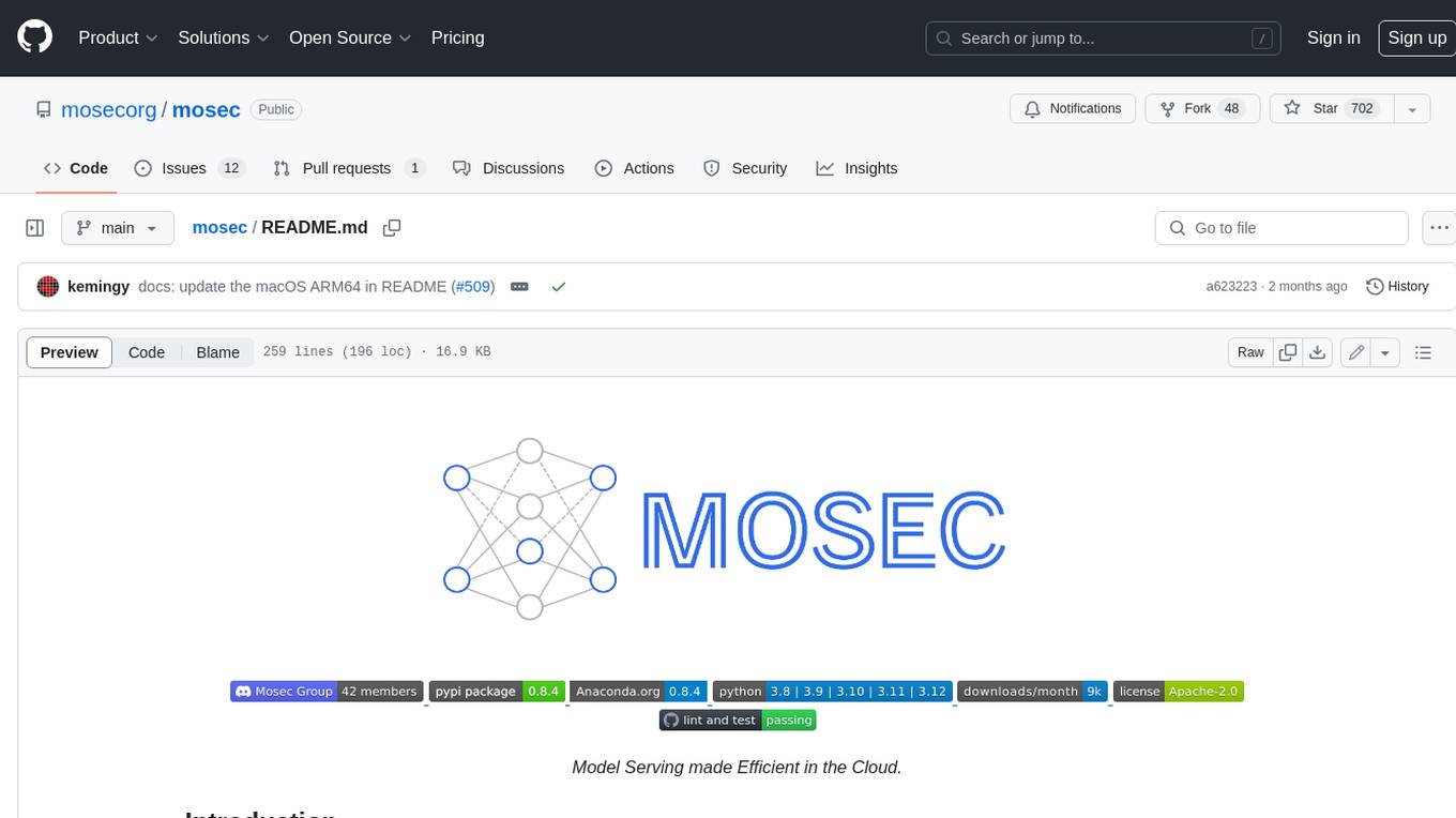 mosec Screenshot