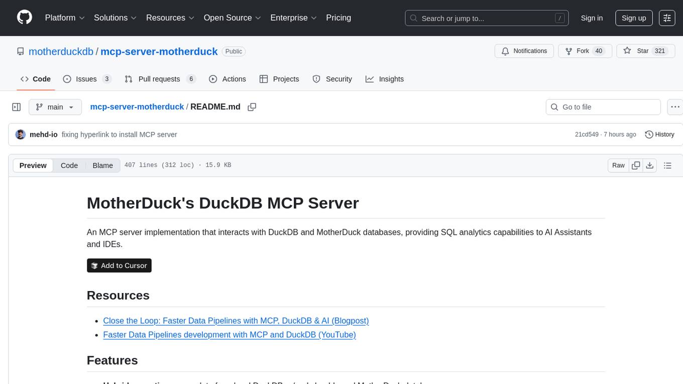mcp-server-motherduck Screenshot