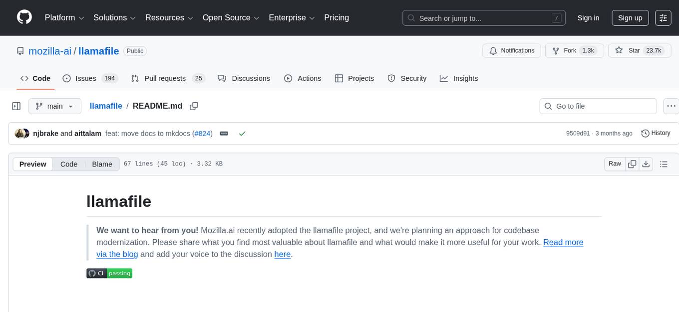 llamafile Screenshot