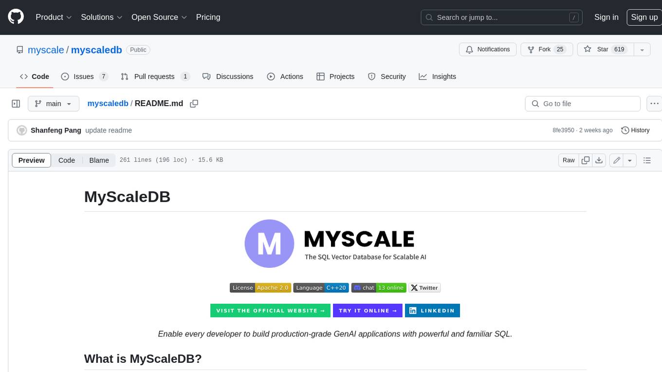 myscaledb Screenshot