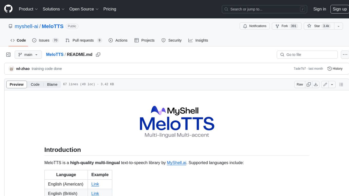 MeloTTS Screenshot