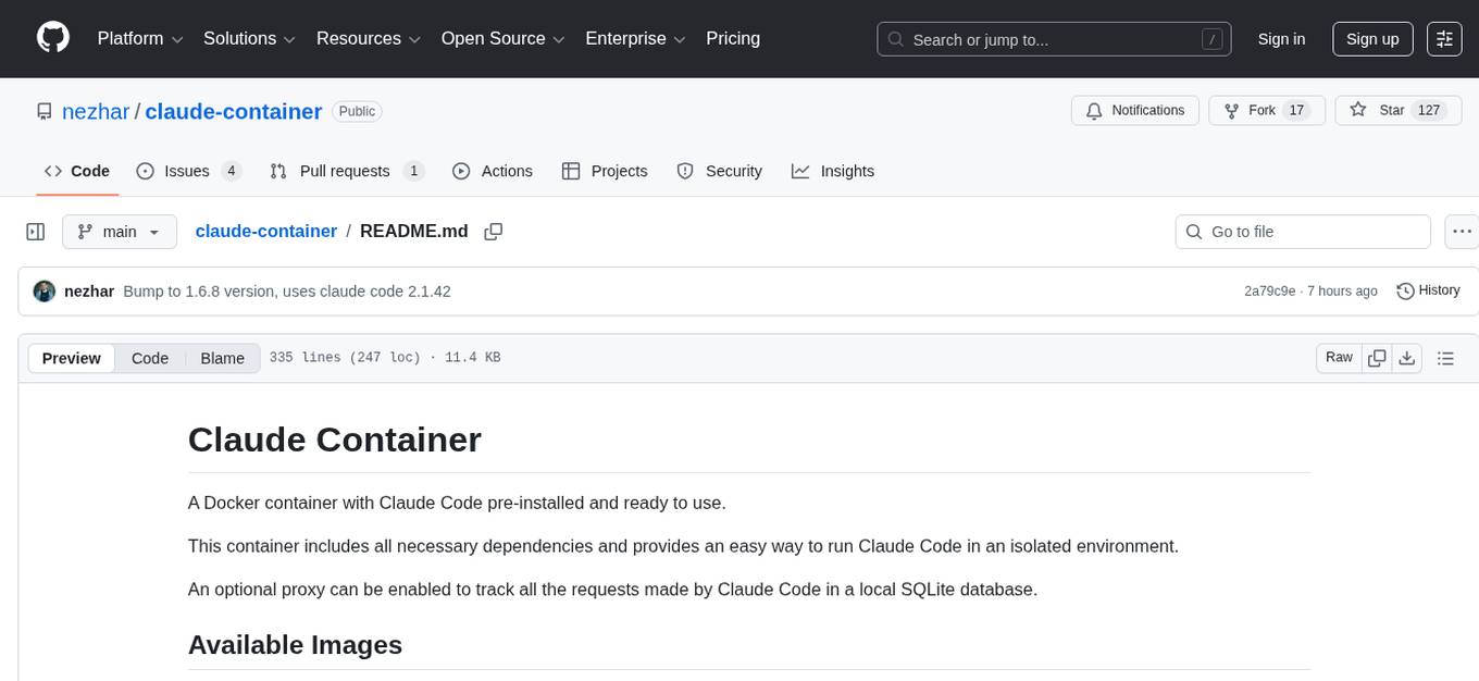 claude-container Screenshot