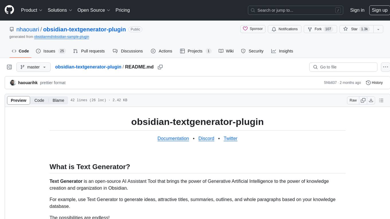 obsidian-textgenerator-plugin Screenshot