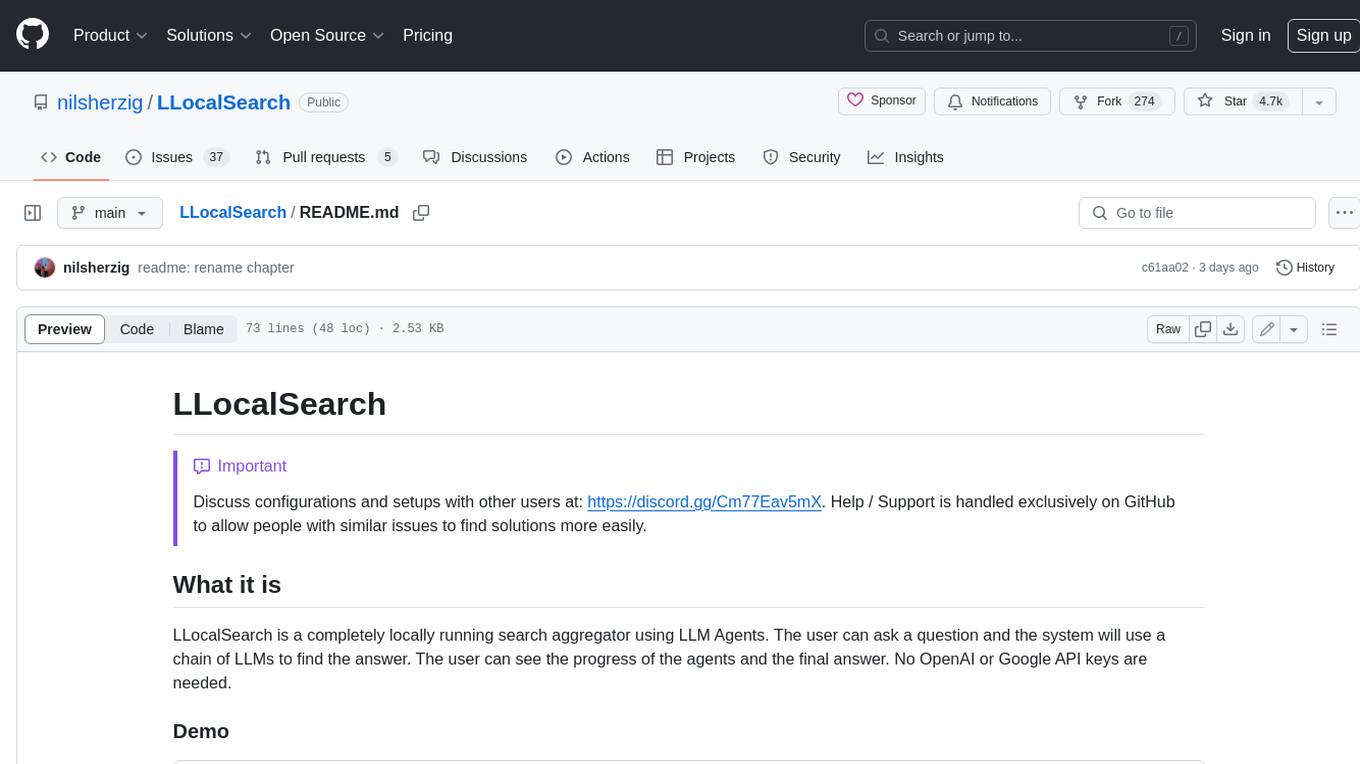 LLocalSearch Screenshot