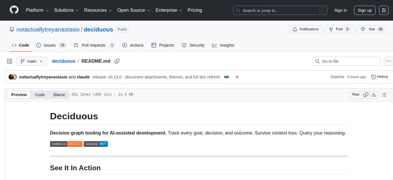 deciduous Screenshot