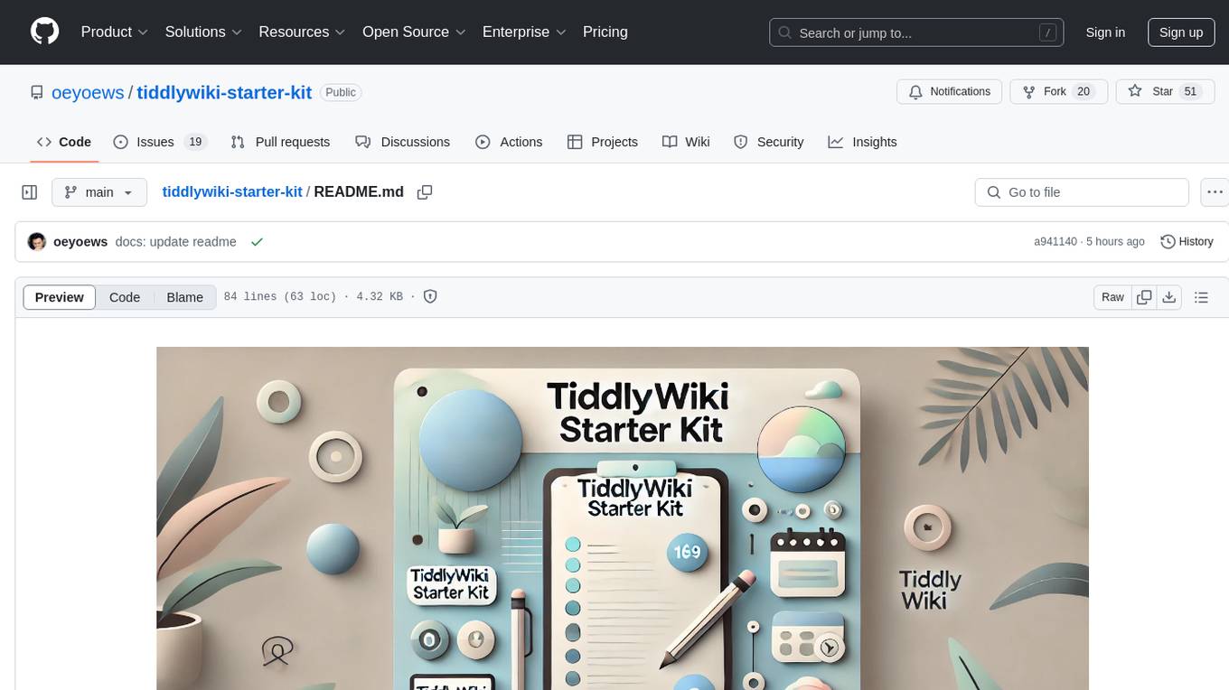 tiddlywiki-starter-kit Screenshot