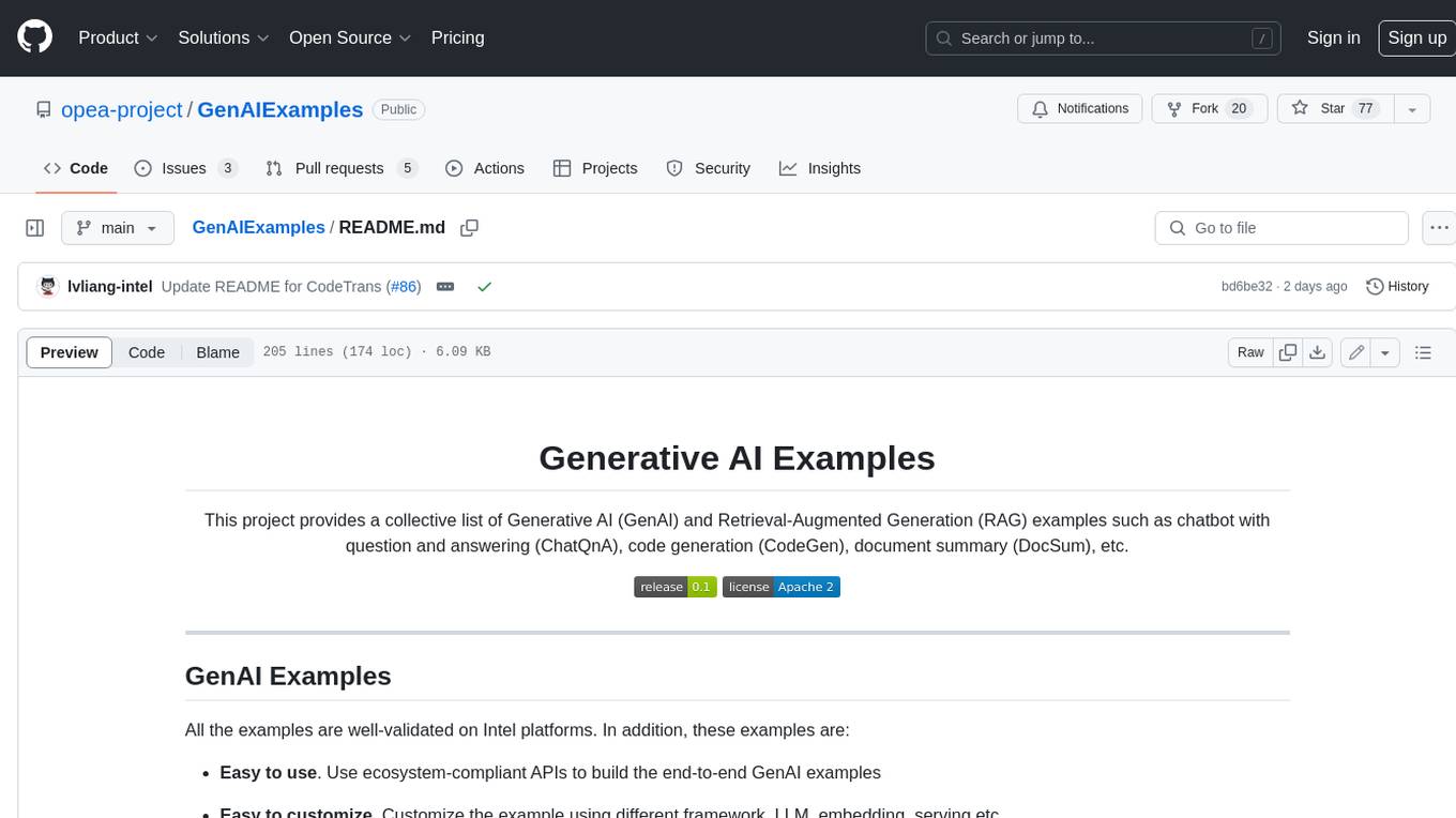 GenAIExamples Screenshot