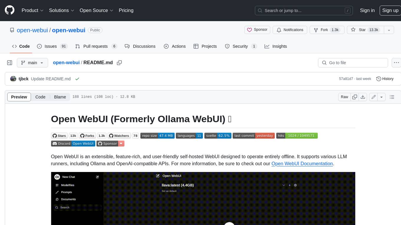 open-webui Screenshot