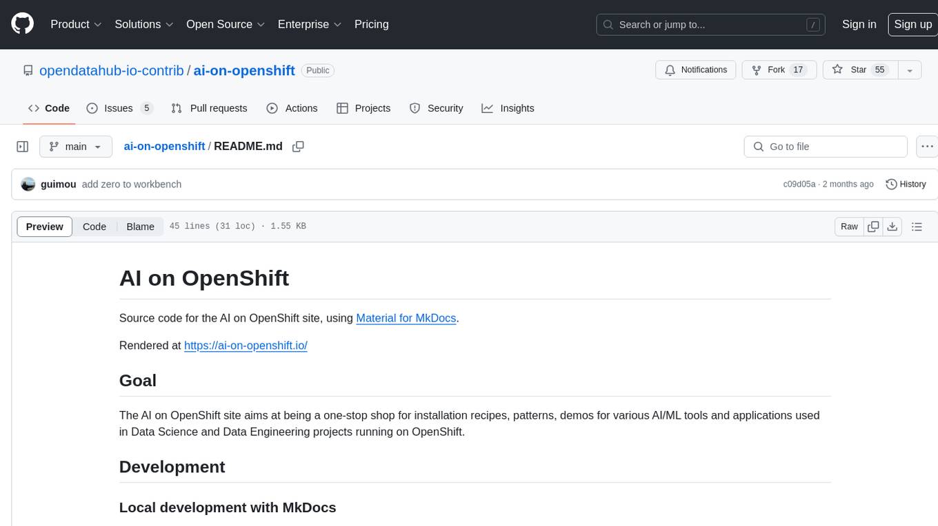 ai-on-openshift Screenshot