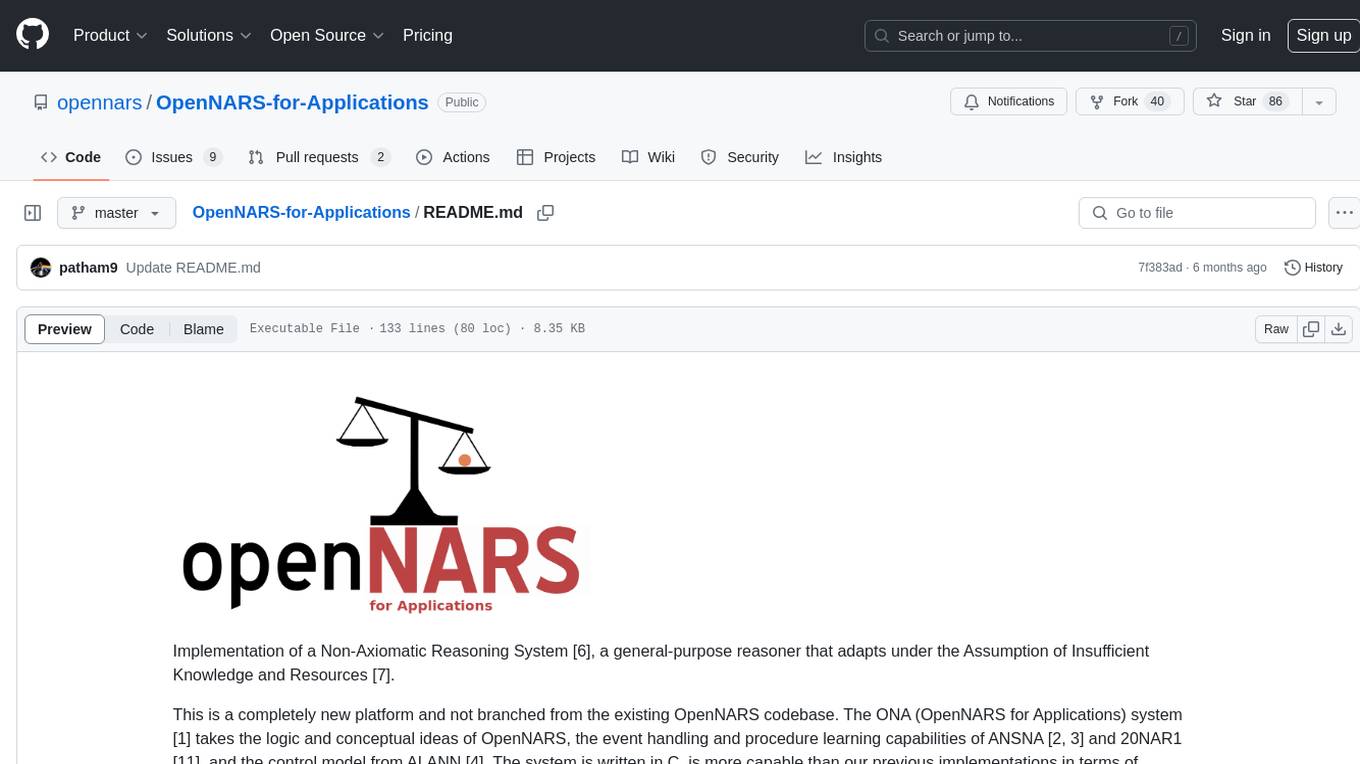 OpenNARS-for-Applications Screenshot