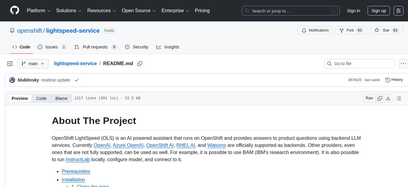 lightspeed-service Screenshot
