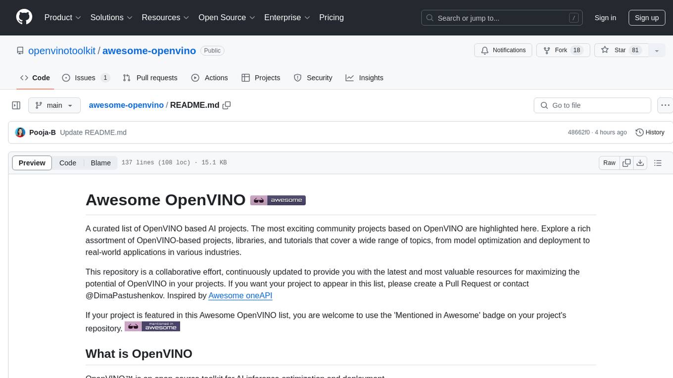 awesome-openvino Screenshot