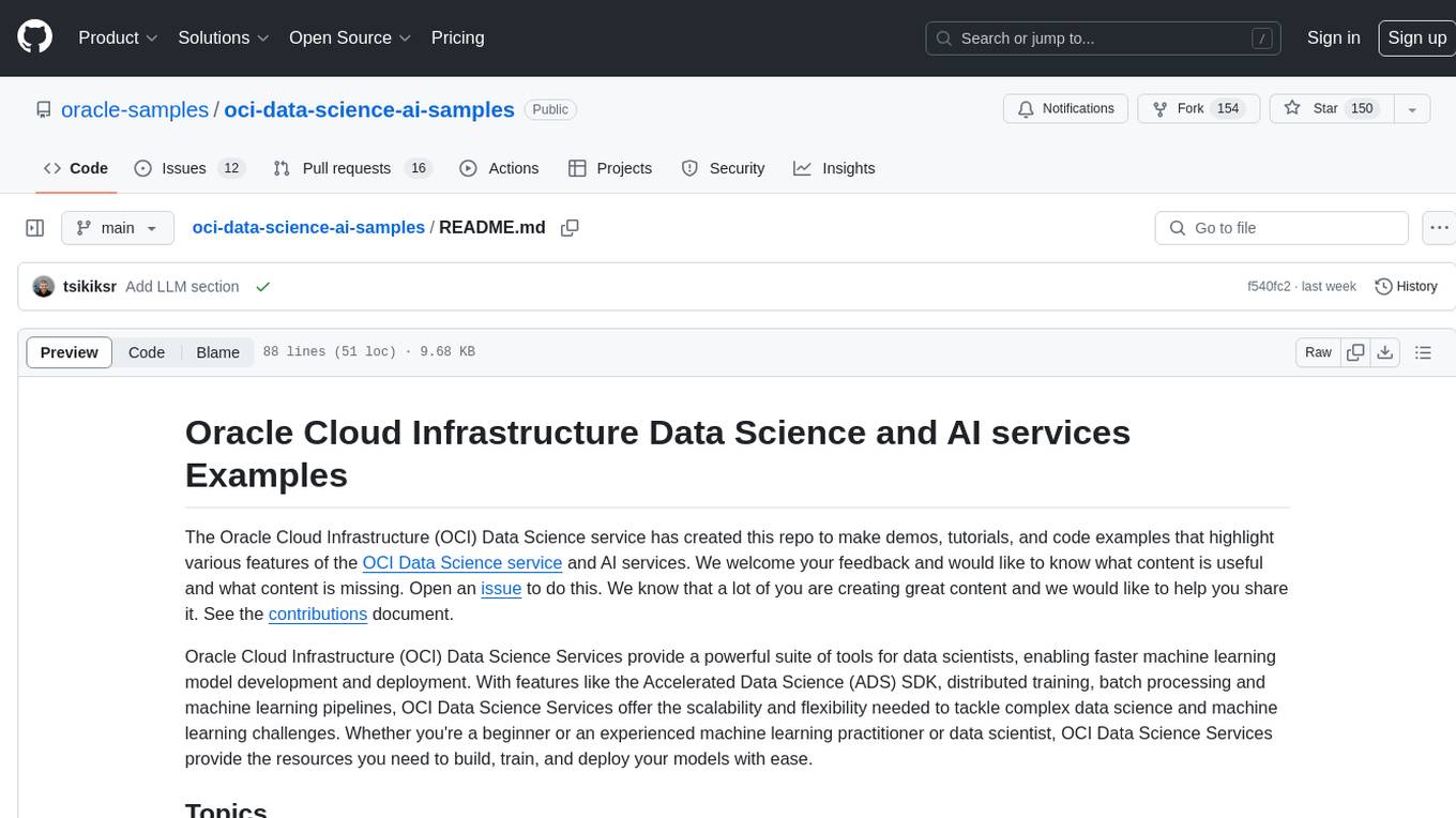 oci-data-science-ai-samples Screenshot