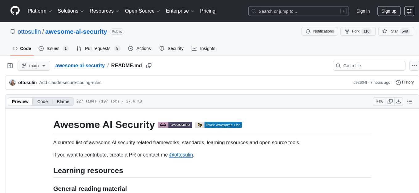 awesome-ai-security Screenshot
