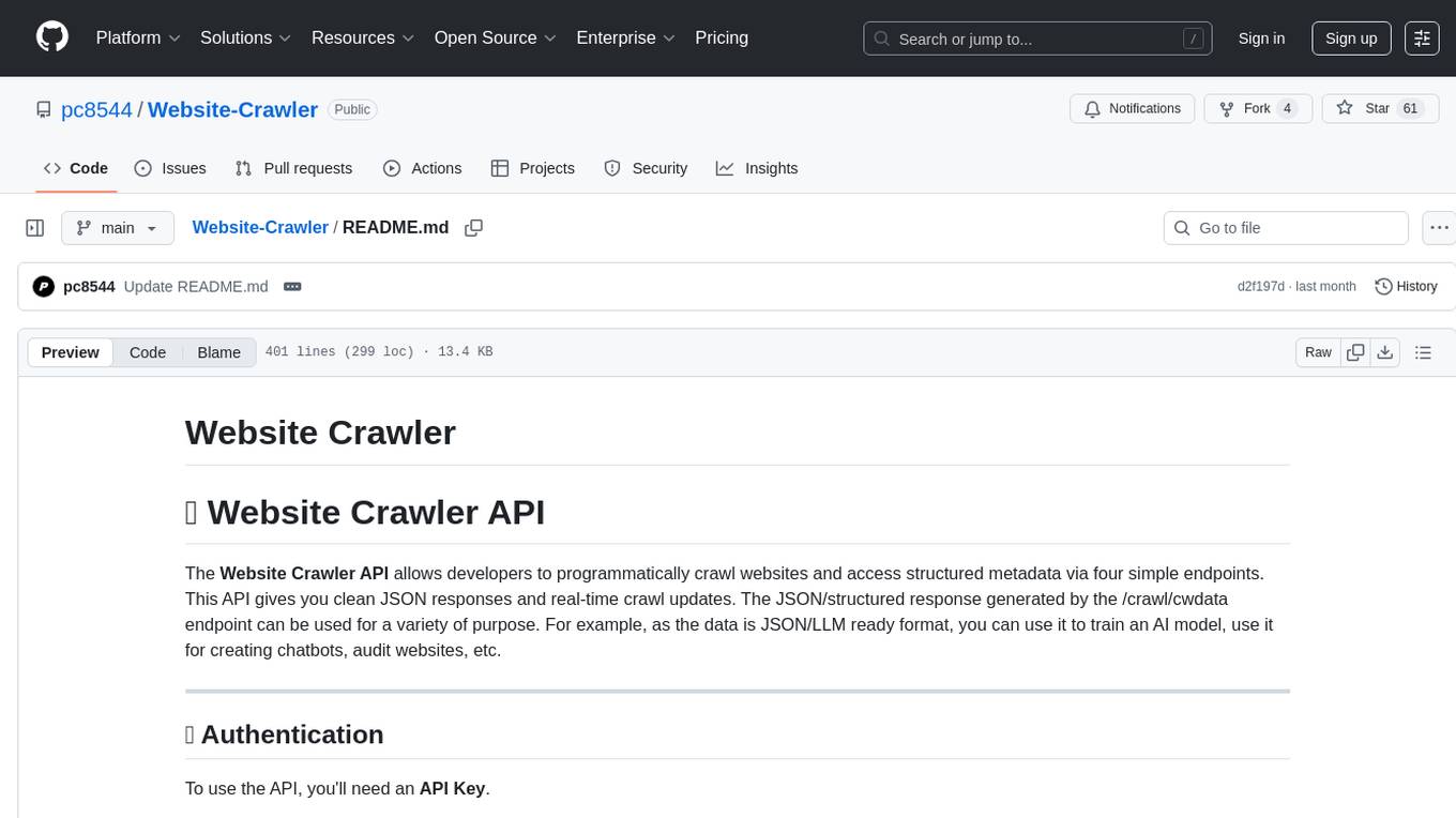 Website-Crawler Screenshot