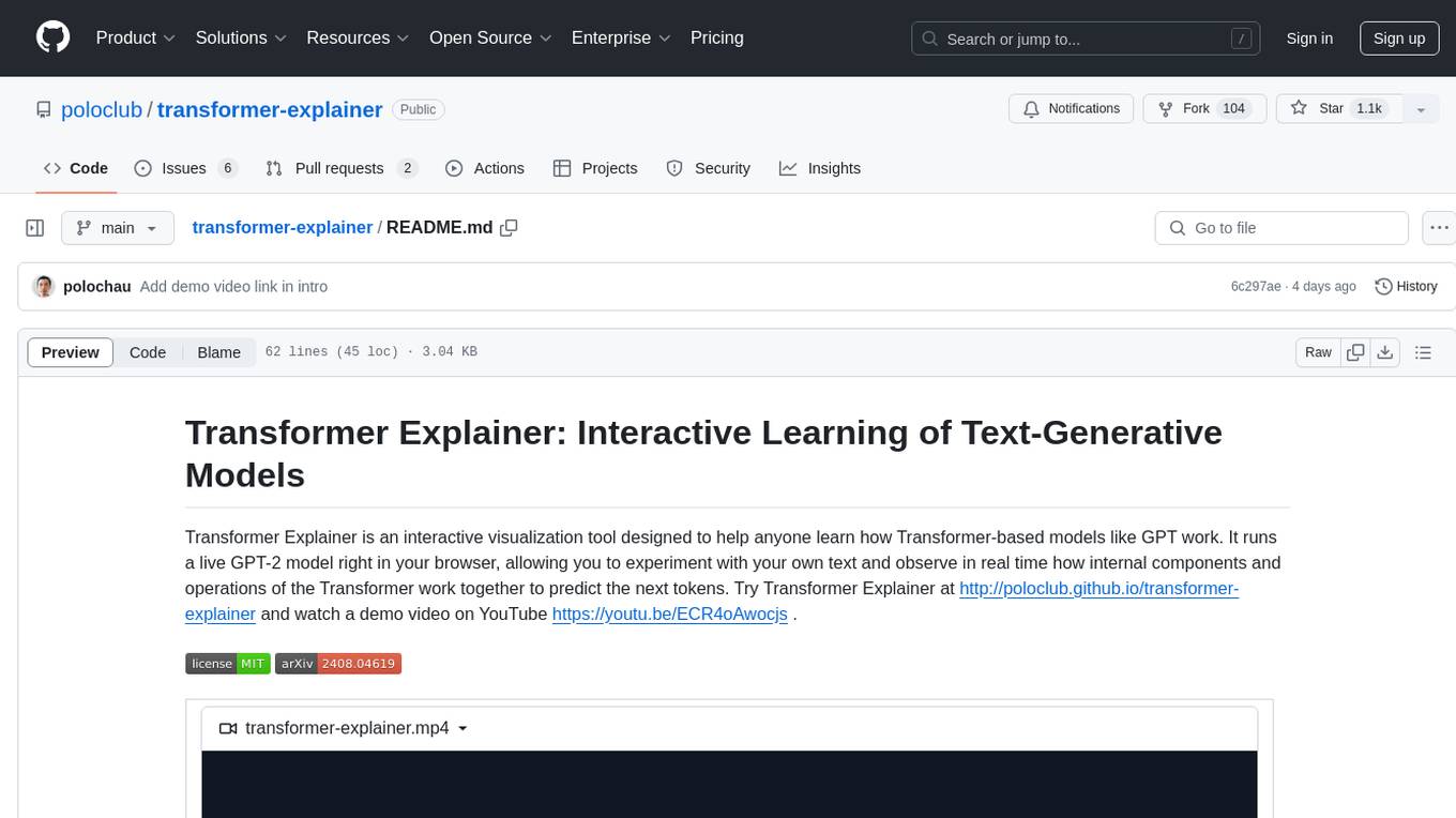 transformer-explainer Screenshot