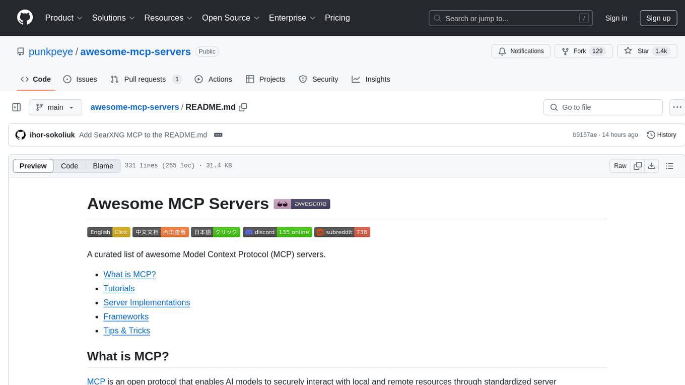 awesome-mcp-servers Screenshot