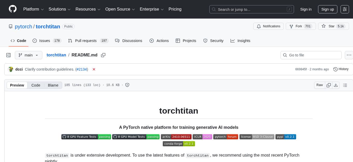 torchtitan Screenshot