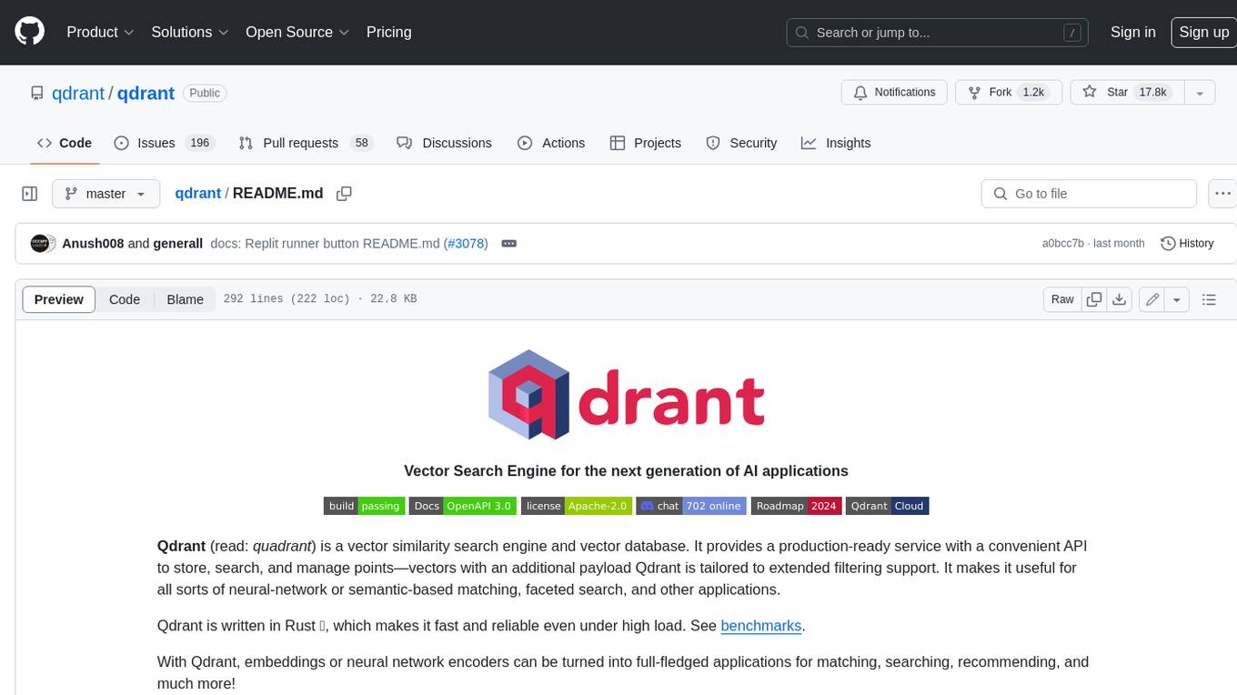 qdrant Screenshot