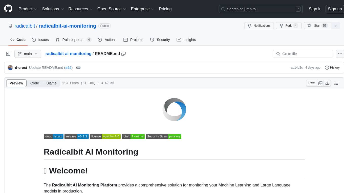 radicalbit-ai-monitoring Screenshot