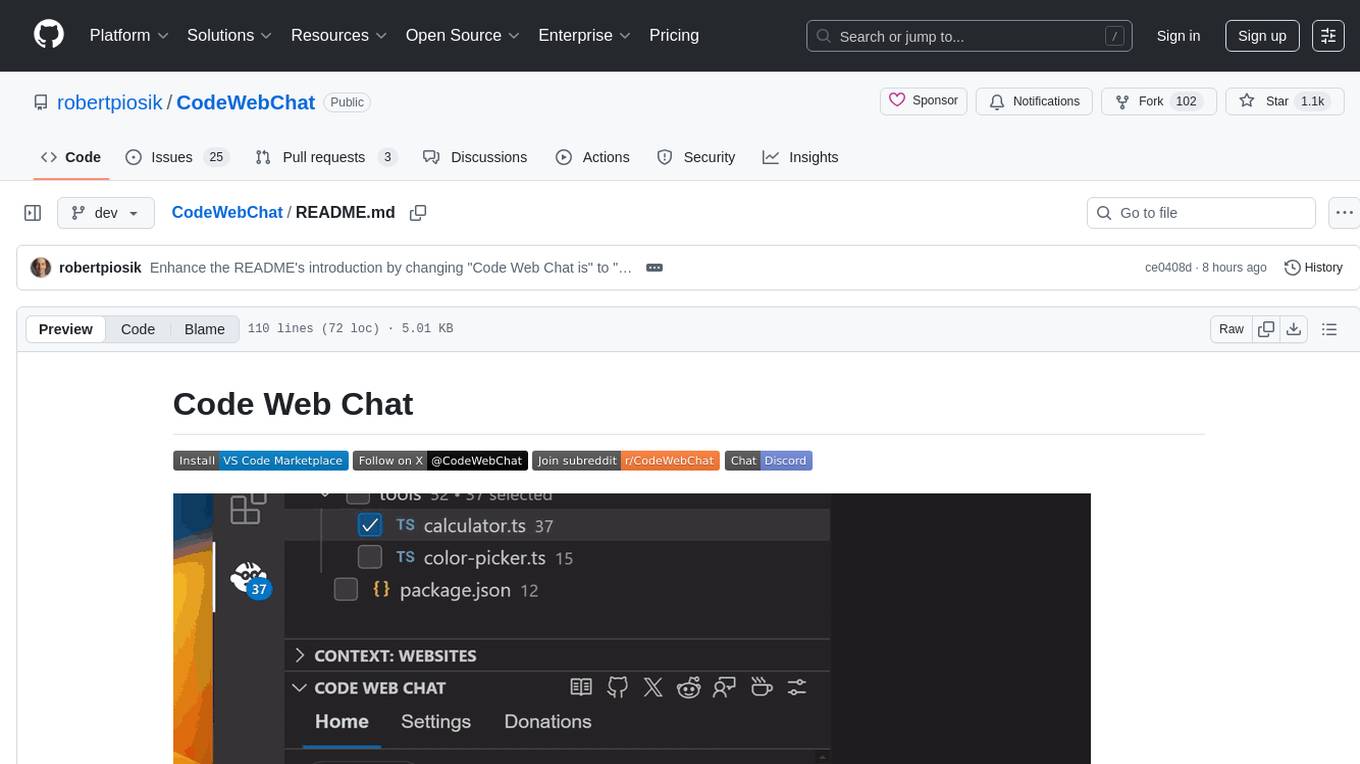 CodeWebChat Screenshot