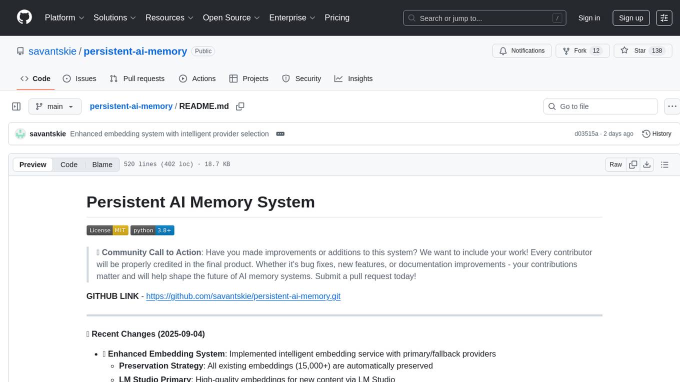 persistent-ai-memory Screenshot