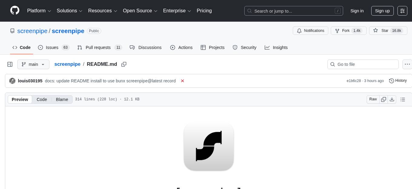 screenpipe Screenshot