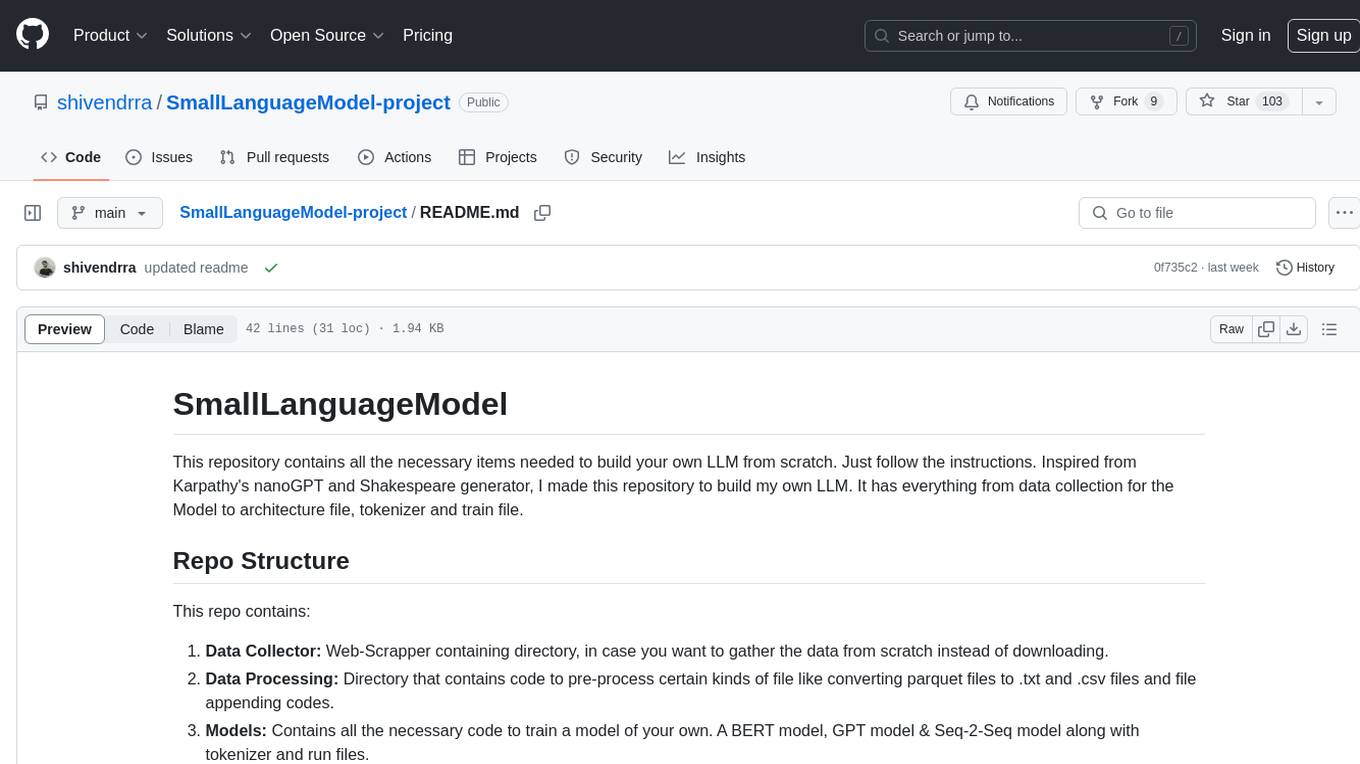 SmallLanguageModel-project Screenshot