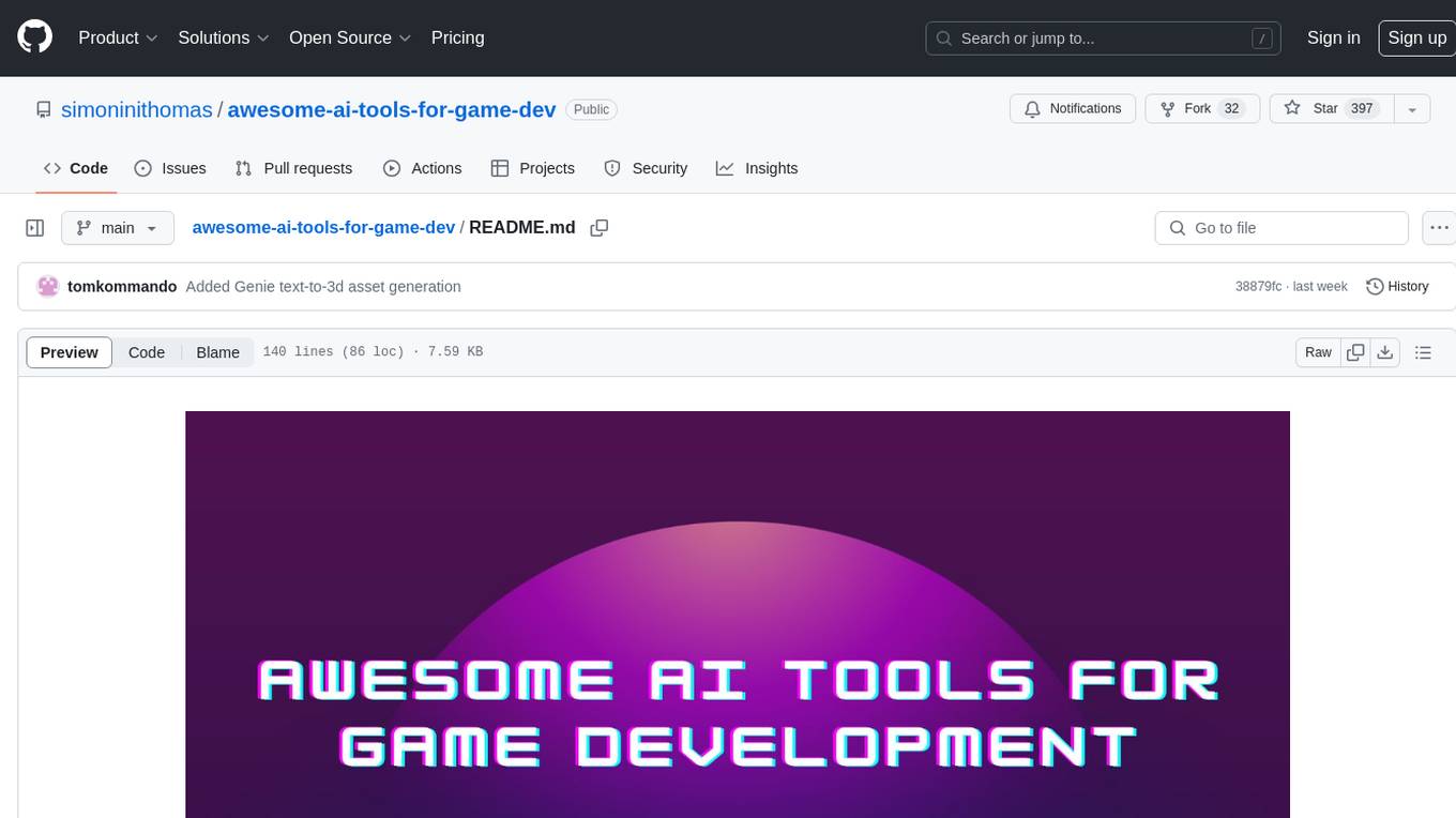 awesome-ai-tools-for-game-dev Screenshot