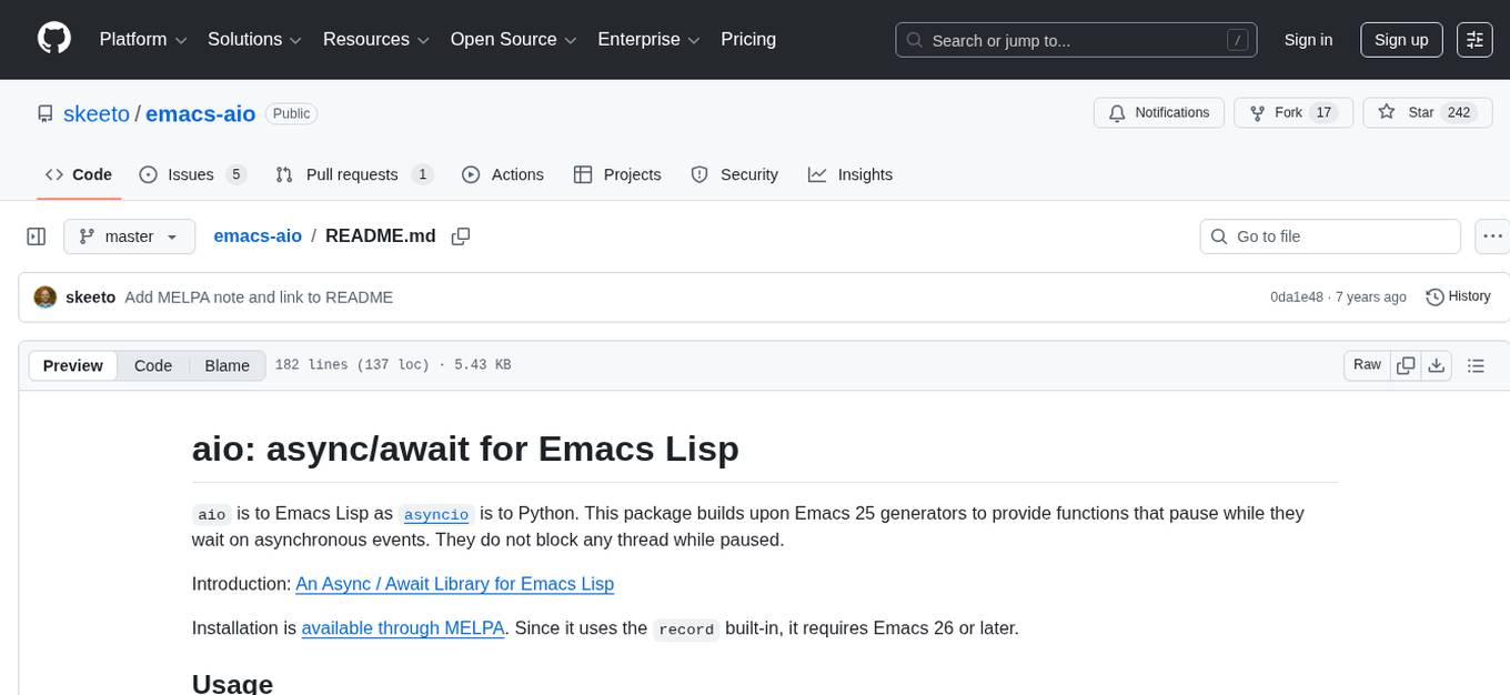 emacs-aio Screenshot