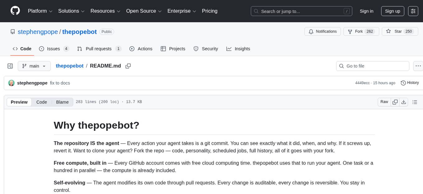 thepopebot Screenshot