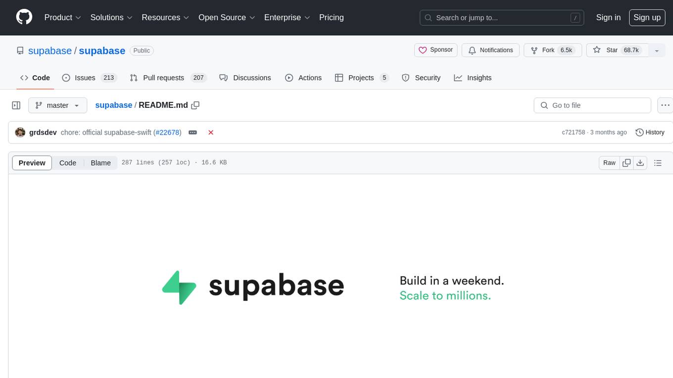 supabase Screenshot