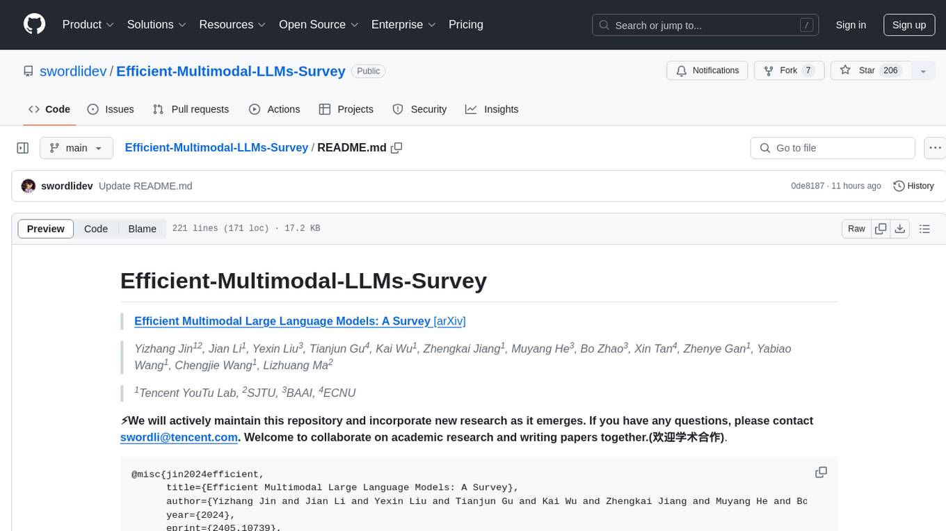 Efficient-Multimodal-LLMs-Survey Screenshot