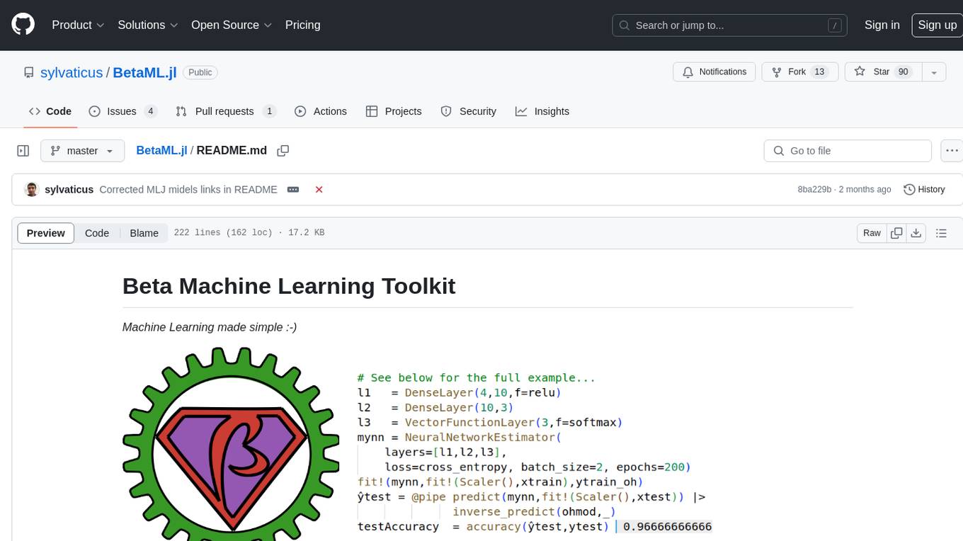 BetaML.jl Screenshot