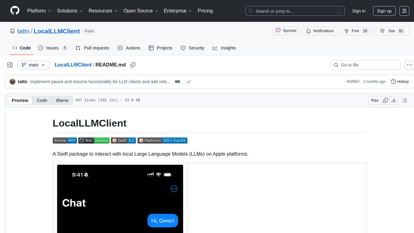 LocalLLMClient Screenshot