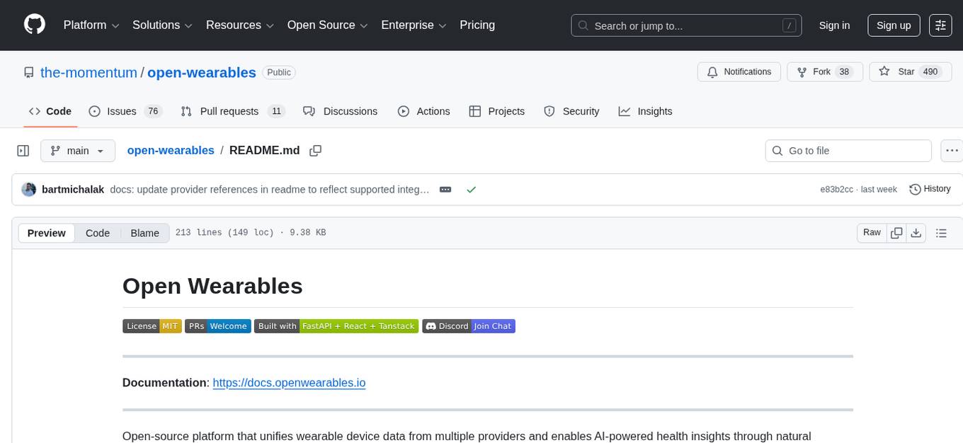 open-wearables Screenshot