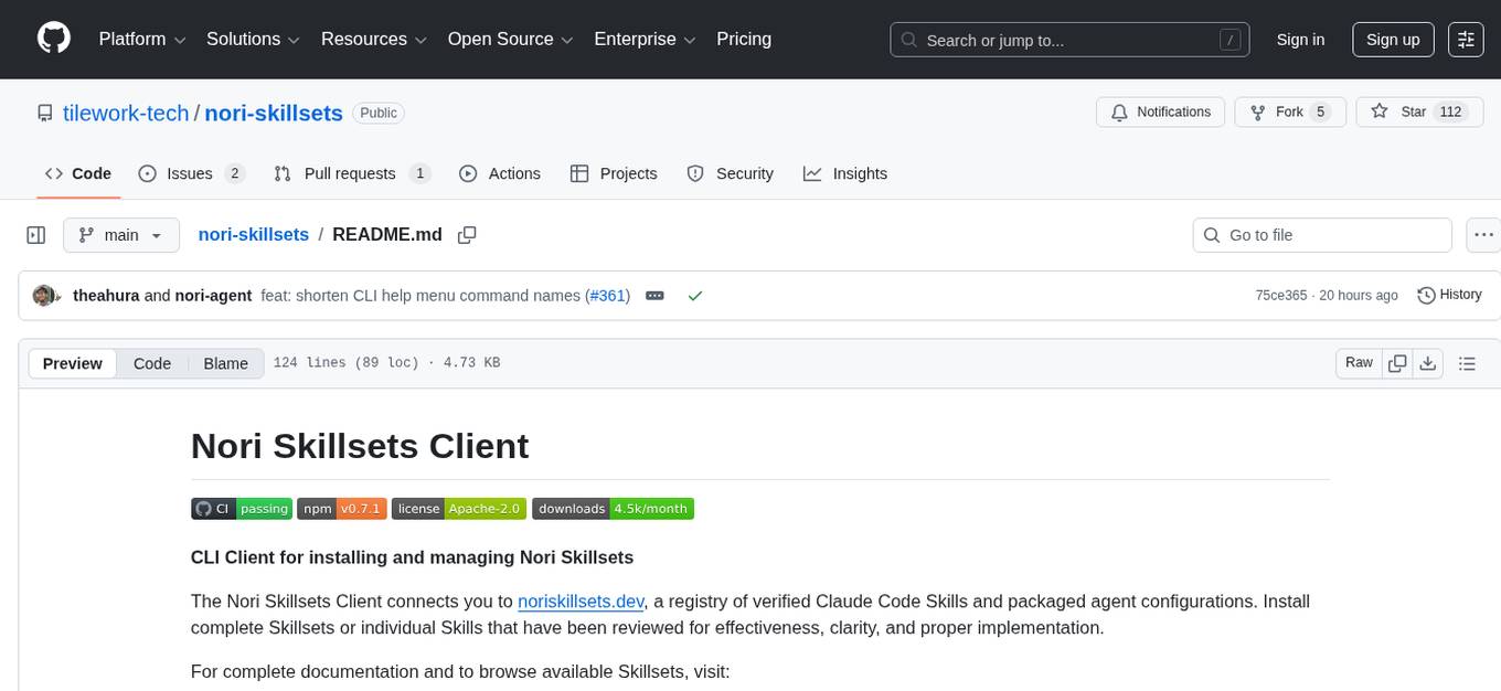 nori-skillsets Screenshot