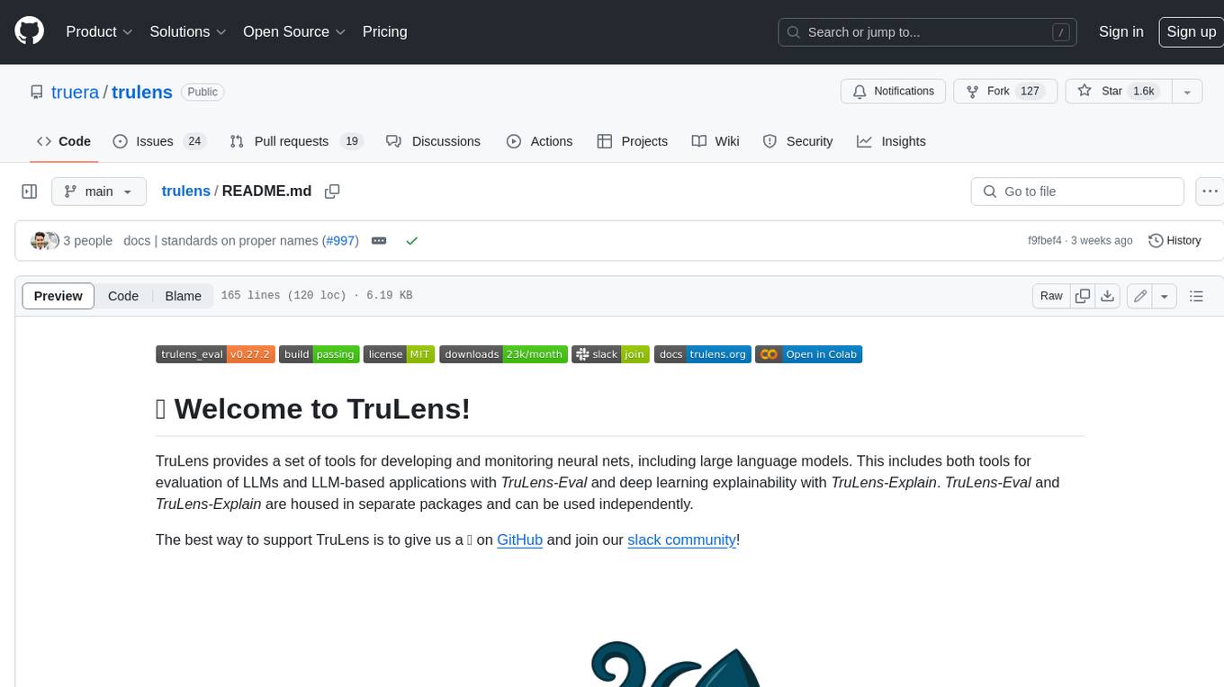 trulens Screenshot