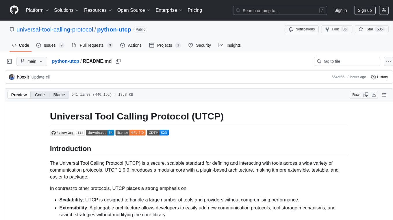 python-utcp Screenshot