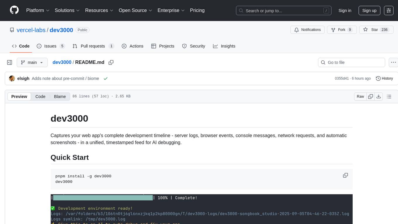 dev3000 Screenshot