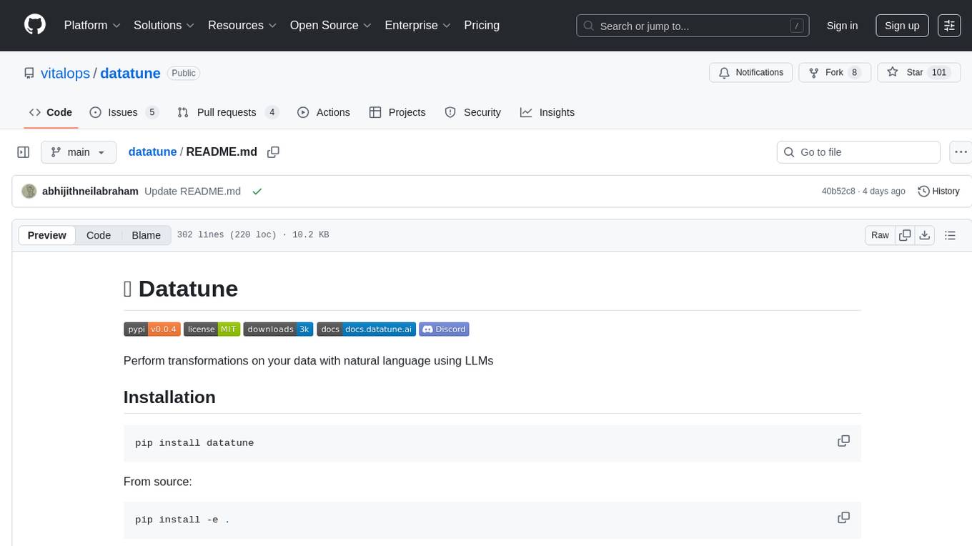 datatune Screenshot